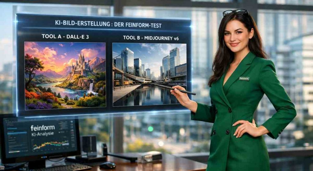 Mia von feinform webdesign präsentiert die Psychologie von Farbschemata an einem großen transparenten Display im modernen Büro in Fulda.