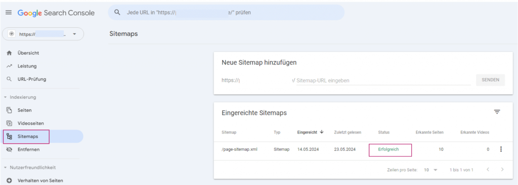 Sitemap in der Google Search Console eintragen