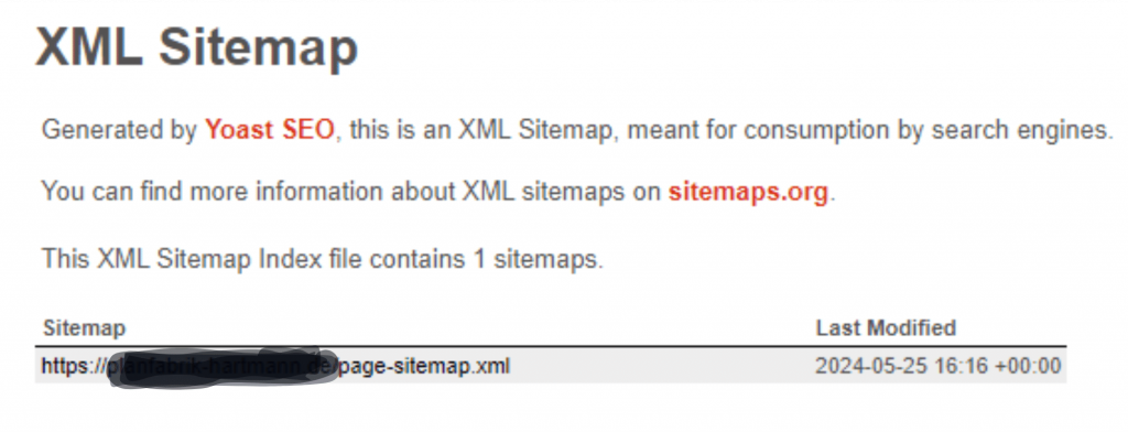 XML-Datei von YOAST-SEO