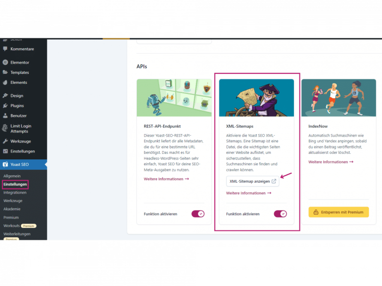 Mit Yoast SEO deine Sitemap erstellen